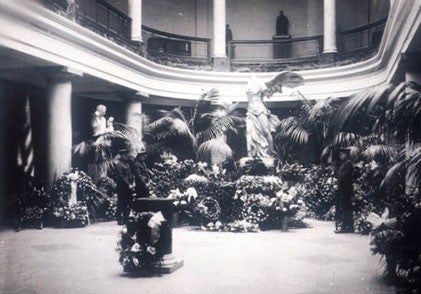 Winged Victory in Alumni Hall (Photo Credit: Bentley Historical Library)