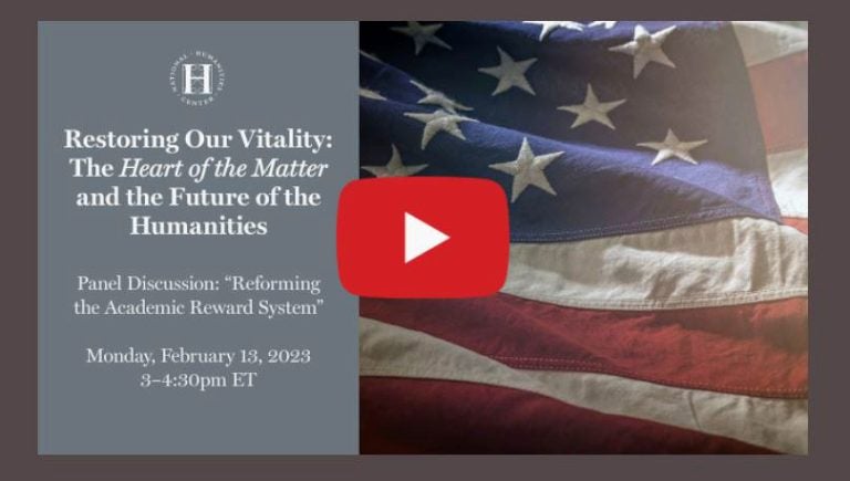 A YouTube play thumbnail with American flag and webinar information