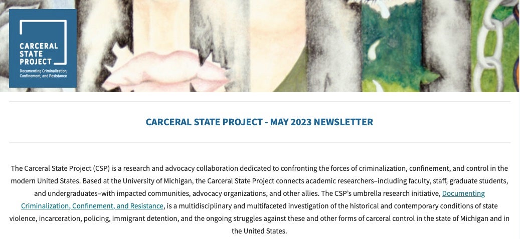 Carceral State Project Newsletter-May 2023