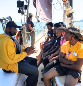 University of Michigan's Detroit River Story Lab. Jamon Jordan, Detroit's Official Historian, talks with students about the history of the Detroit River.