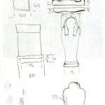 drawings with measurements of mummy coffin