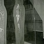 photograph of mummy coffin on display
