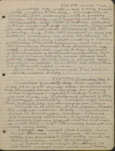 Page from a letter George Swain wrote to his family.