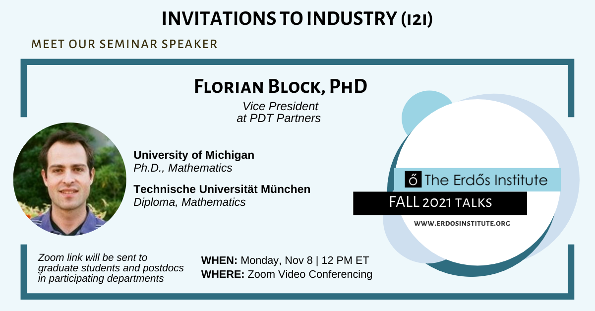 Come meet Alum Florian Block and learn about finance jobs for ...