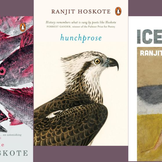 Three book covers by Ranjit Hoskote
