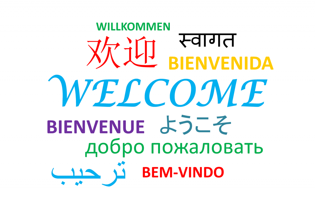 Welcome in multiple languages